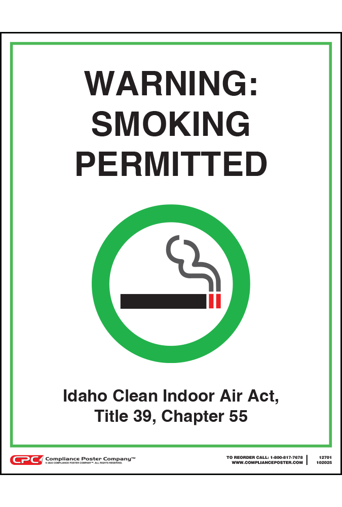 Idaho Permitted Smoking Poster