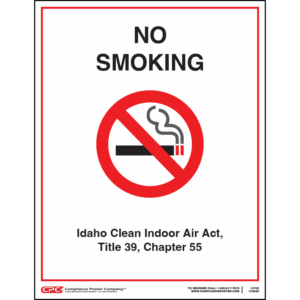 Idaho No Smoking Poster