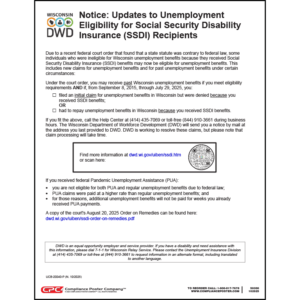 Wisconsin Unemployment Eligibility for SSDI Recipients Poster
