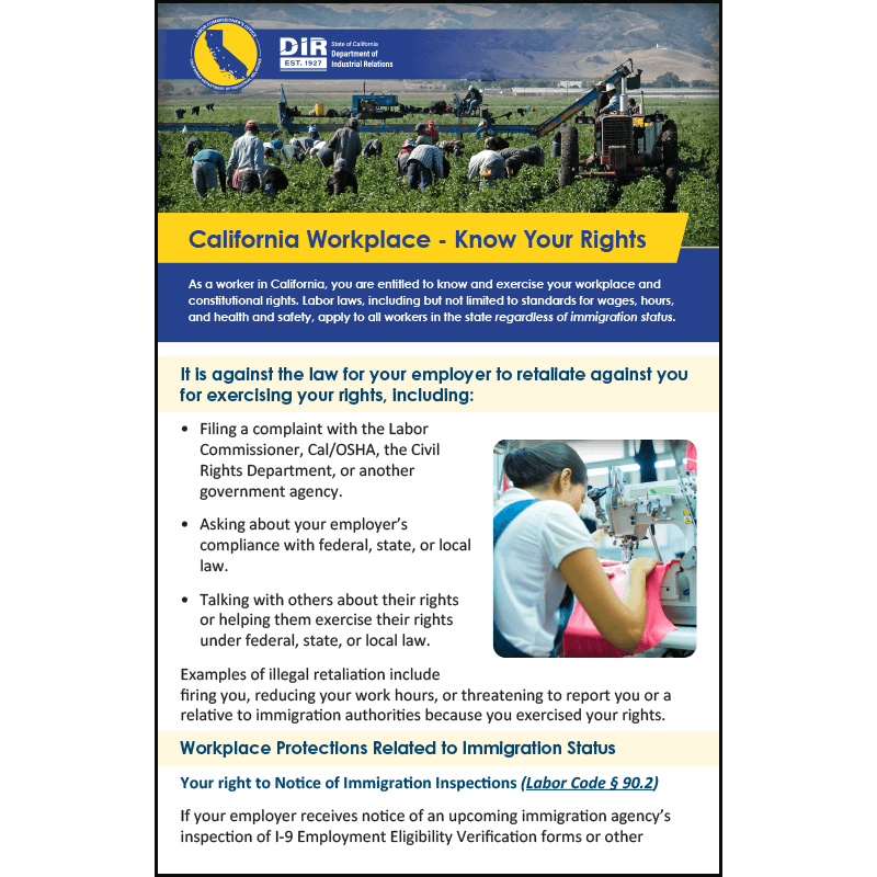 Working Know Your Rights California Workplace Know Your Rights Booklet - 10-pack - Compliance ...