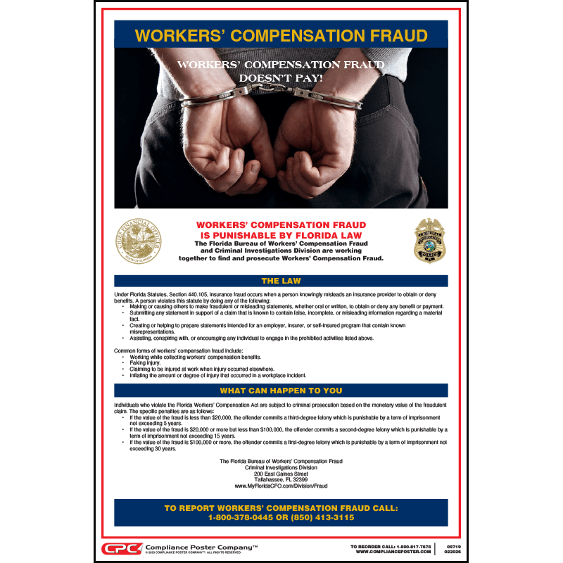 Florida Workers' Compensation Fraud Poster