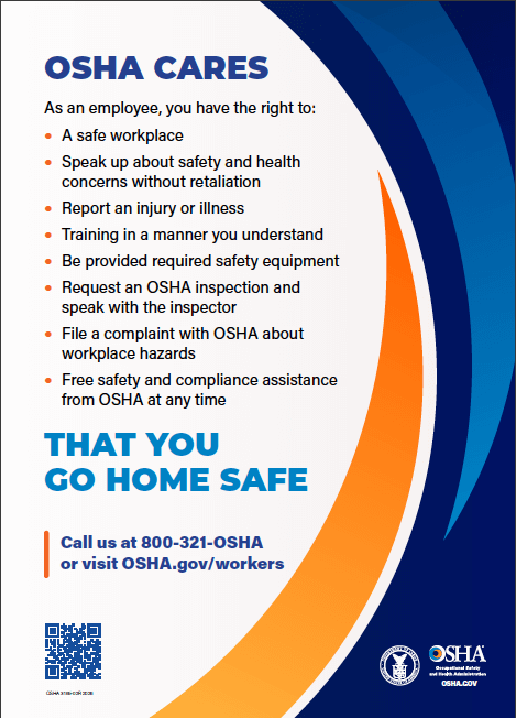 OSHA Cares Job Safety and Health - Compliance Poster Company