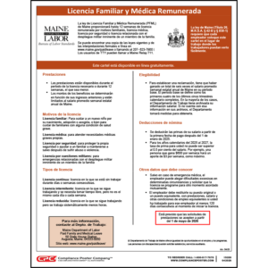 Maine Spanish Paid Family and Medical Leave Poster
