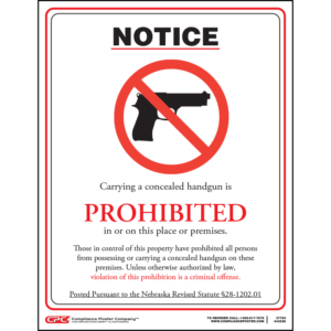 Nebraska Concealed Handgun Poster