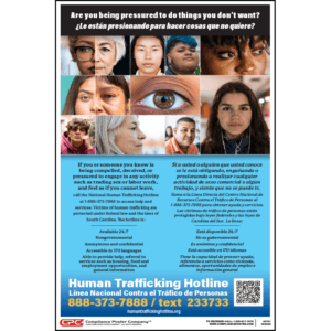 South Carolina Human Trafficking Poster