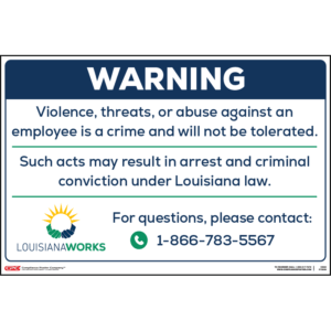 Louisiana Violence Against Employees Warning Sign